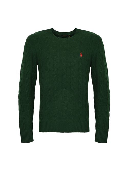 Maglione a trecce misto cashmere Green POLO RALPH LAUREN | 710876762004